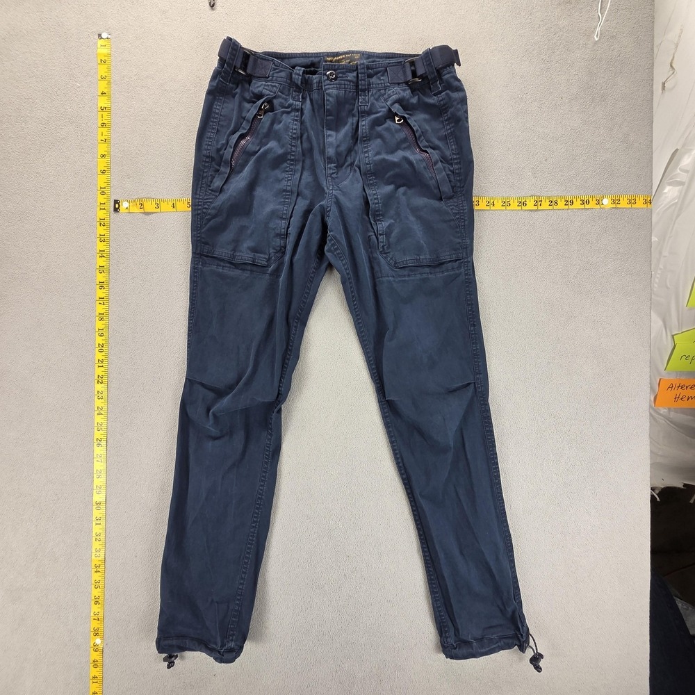 Abercrombie‎ & Fitch Pants Mens 28x30 Blue Slim Straight Utility Canvas Belted